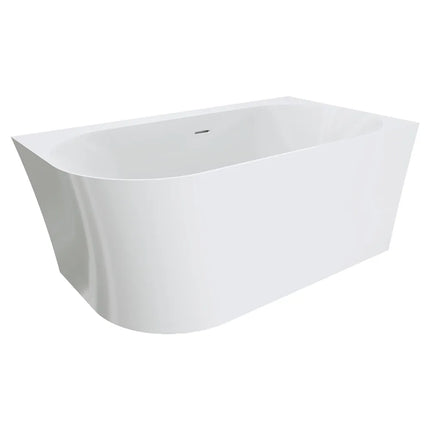 Fienza Chloe 1400 Acrylic Corner Bathtub, Gloss White, Slim Edge