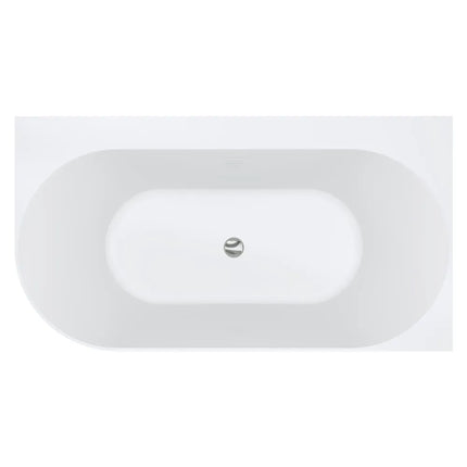 Fienza Chloe 1400 Acrylic Corner Bathtub, Gloss White, Slim Edge