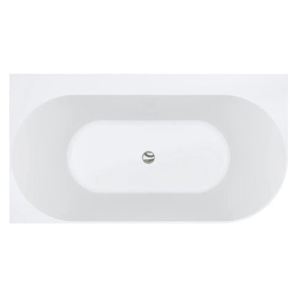 Fienza Chloe 1400 Acrylic Corner Bathtub, Gloss White, Slim Edge