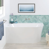 Fienza Chloe 1400 Acrylic Corner Bathtub, Gloss White, Slim Edge , Right-Hand