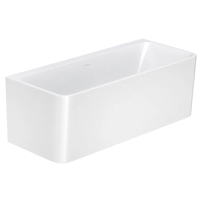 Fienza Delta 1700 Back To Wall Acrylic Bathtub, Gloss White