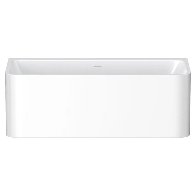 Fienza Delta 1700 Back To Wall Acrylic Bathtub, Gloss White