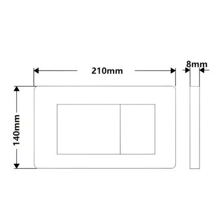 R&T Rectangle Dual Flush Push Buttons For G3005 / G3005-F