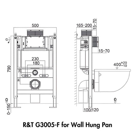 Kubic Box Rim Wall Hung Pan Toilet Ceramic White 550X345X320