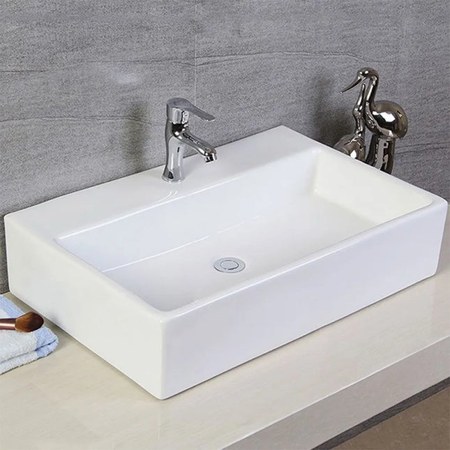 Gloss Rectangle Hand Wash Basin White 520X360X120