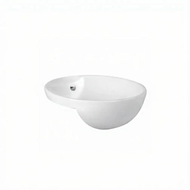 Gloss Round Semi Recessed Basin White 430X430X150