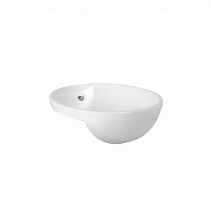 Gloss Round Semi Recessed Basin White 430X430X150