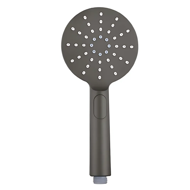 Add Round Gun Metal Grey Hand Shower Head , 3 functions