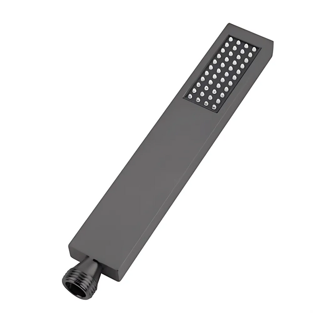 Add Square Gun Metal Grey Hand Shower Head , Stick