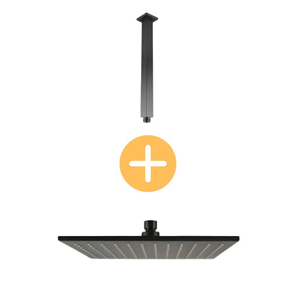 Square Ceiling Arm Shower Gun Metal Grey ,