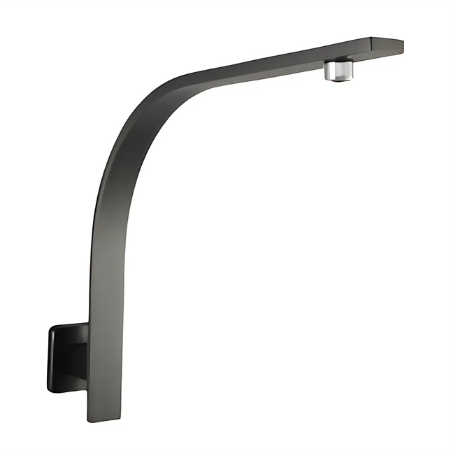 Square Goose Neck Wall Arm Shower Gun Metal Grey ,