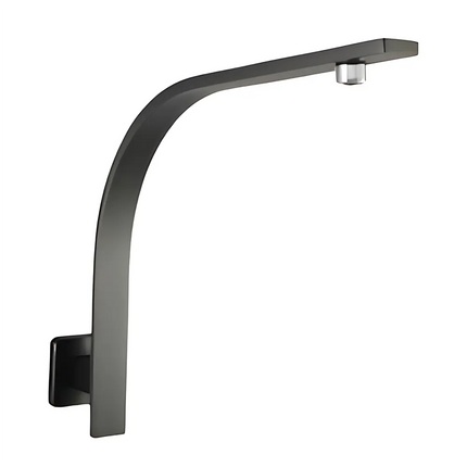 Square Goose Neck Wall Arm Shower Gun Metal Grey ,