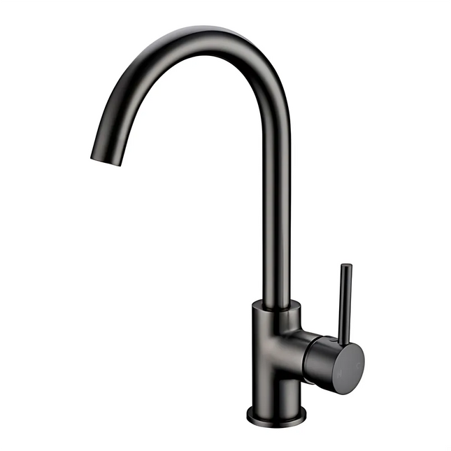 Round Standard Kitchen Sink Mixer Tap Gun Metal Grey ,