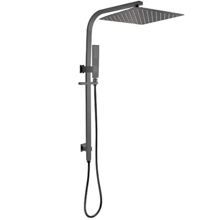 Square Top Water Inlet Shower Combination Gun Metal Grey ,