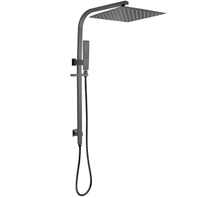 Square Top Water Inlet Shower Combination Gun Metal Grey ,