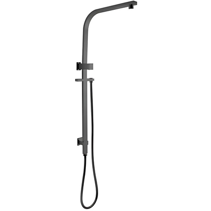 Square Top Water Inlet Shower Combination Gun Metal Grey ,