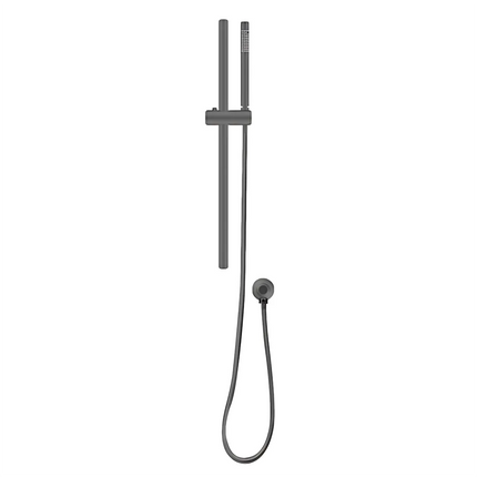 Round Stainless Steel Rail With Handheld Shower Set Gun Metal Grey ,