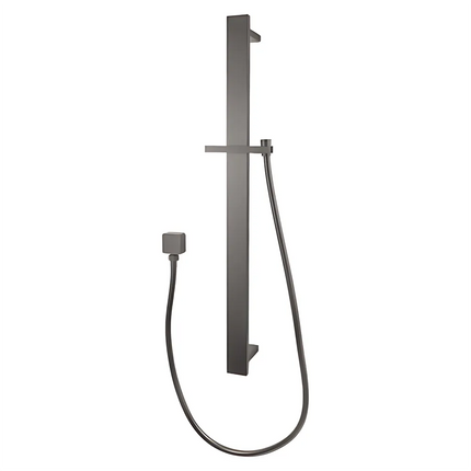 Square Hand Held Shower Set With Rail Gun Metal Grey ,