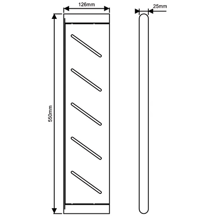 Hash Round Stainless Steel Shelf Gun Metal Grey ,