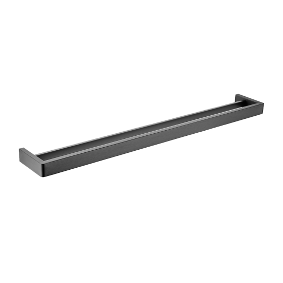 Tera Square Double Towel Rail 800mm Gunmetal Grey , Default Title