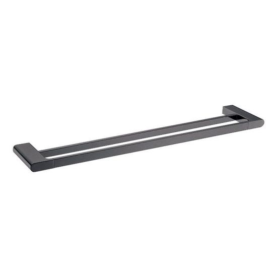 Belle Double Towel Rail 800mm Gunmetal Grey , Default Title