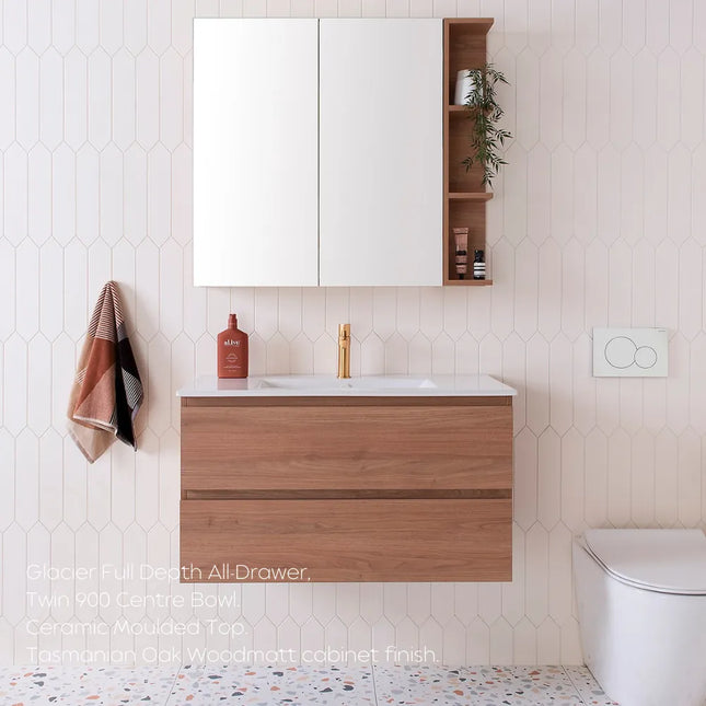 ADP Glacier Lite Full Depth All Drawer Twin Vanity with Ceramic Top 600-1500mm