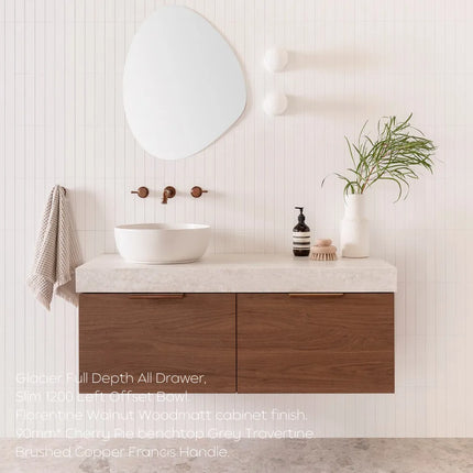 ADP Glacier Lite Full Depth All Drawer Slim Vanity with Benchtop 600-1800mm