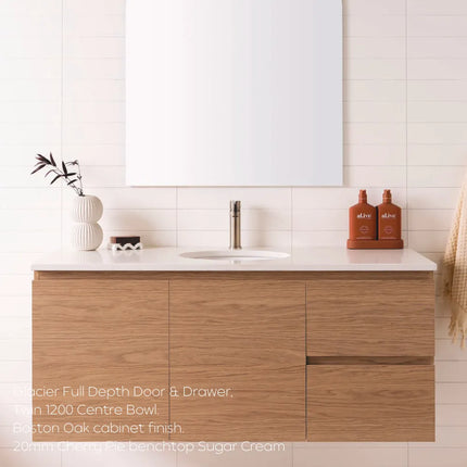 ADP Glacier Lite Full Depth Door and Drawer Twin Vanity with Benchtop 750-1800mm