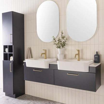 ADP Glacier Lite Semi-Recessed All Drawer Slim Vanity with Benchtop