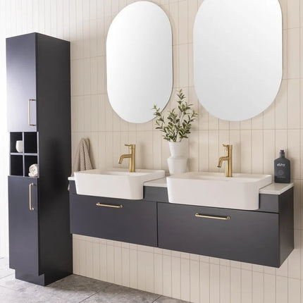 ADP Glacier Lite Semi-Recessed All Drawer Slim Vanity with Benchtop 600-1800mm