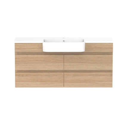 ADP Glacier Lite Semi-Recessed All Drawer Twin Vanity with Cast Marble Top