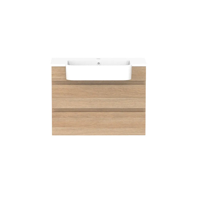 ADP Glacier Lite Semi-Recessed All Drawer Twin Vanity with Cast Marble Top