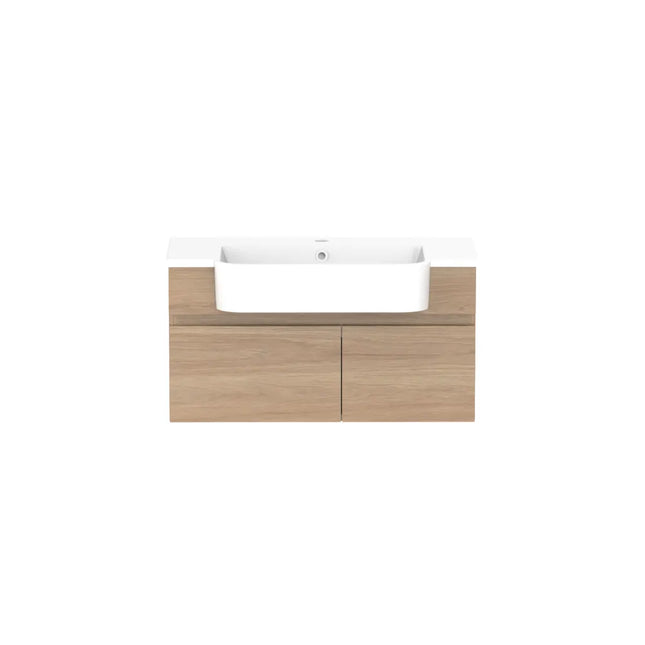 ADP Glacier Lite Semi-Recessed Door and Drawer Slim Vanity with Cast Marble Top 750-1200mm