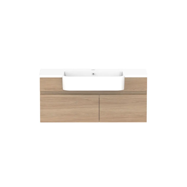 ADP Glacier Lite Semi-Recessed Door and Drawer Slim Vanity with Cast Marble Top 750-1200mm