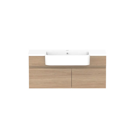ADP Glacier Lite Semi-Recessed Door and Drawer Slim Vanity with Cast Marble Top 750-1200mm
