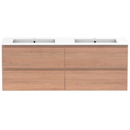 ADP Glacier Lite Full Depth All Drawer Twin Vanity with Cast Marble Top