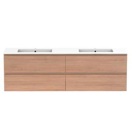 ADP Glacier Lite Full Depth All Drawer Twin Vanity with Cast Marble Top
