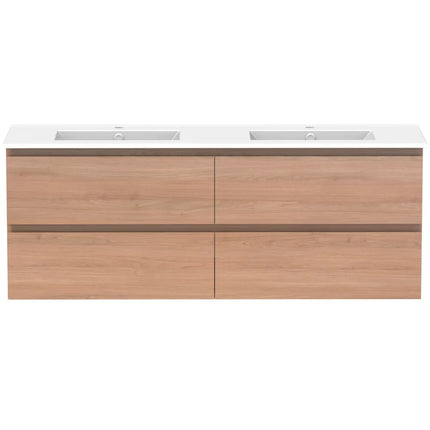 ADP Glacier Lite Full Depth All Drawer Twin Vanity with Ceramic Top