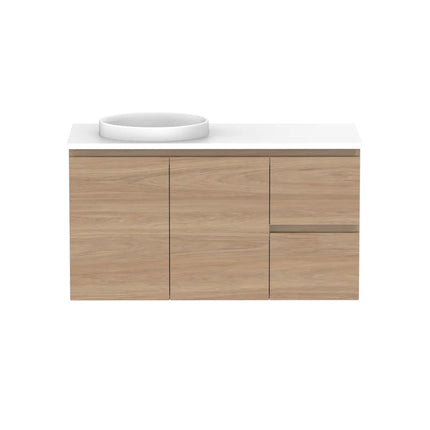 ADP Glacier Lite Full Depth Door and Drawer Twin Vanity with Benchtop 750-1800mm