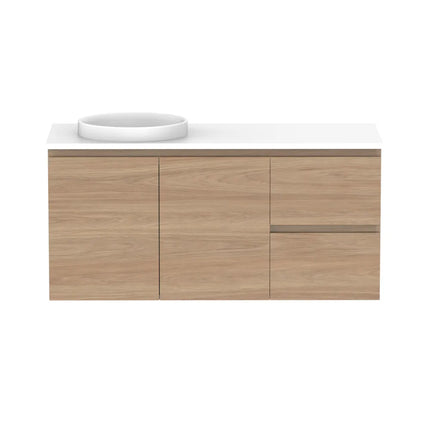 ADP Glacier Lite Full Depth Door and Drawer Twin Vanity with Benchtop 750-1800mm