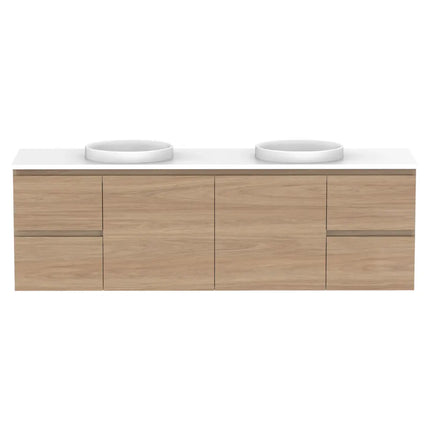 ADP Glacier Lite Full Depth Door and Drawer Twin Vanity with Benchtop