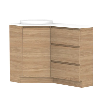 ADP Glacier Lite Corner Floor Mount Vanity on Kickboard