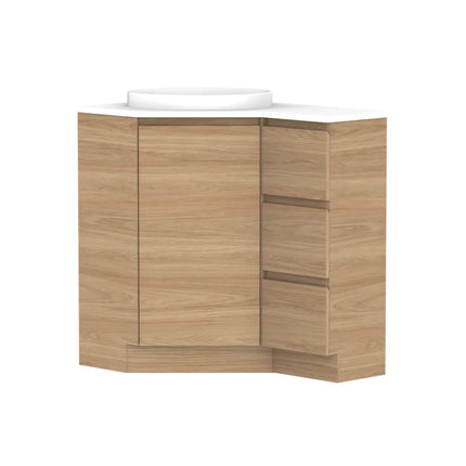 ADP Glacier Lite Corner Floor Mount Vanity on Kickboard