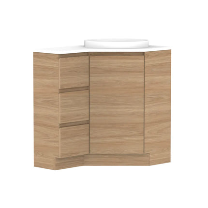 ADP Glacier Lite Corner Floor Mount Vanity on Kickboard