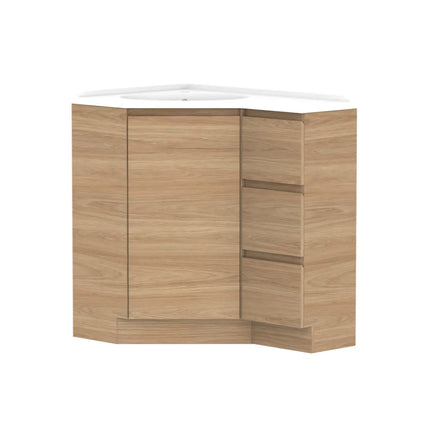 ADP Glacier Lite Corner Floor Mount Vanity on Kickboard