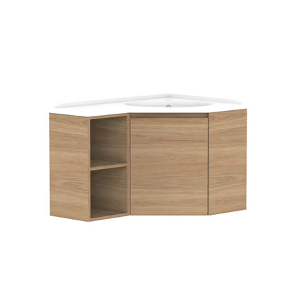 ADP Glacier Lite Corner Wall Hung Vanity with Open Shelf