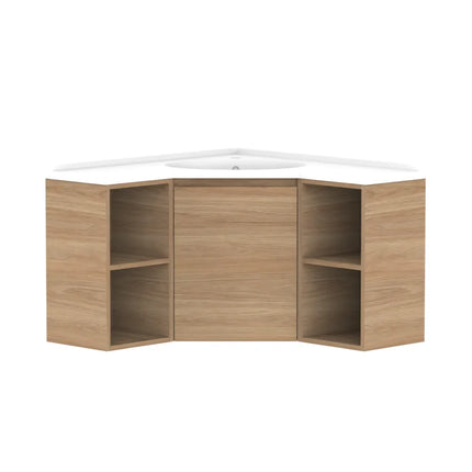 ADP Glacier Lite Corner Wall Hung Vanity with Open Shelf