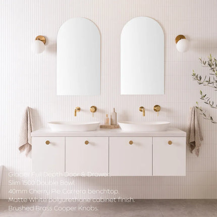 ADP Glacier Lite Full Depth Door and Drawer Slim Vanity with Benchtop 750-1800mm