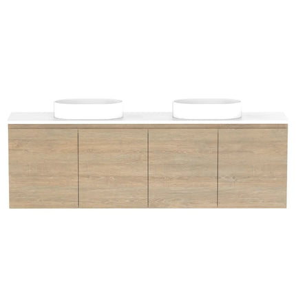 ADP Glacier Lite Ensuite All Door Twin Vanity with Benchtop