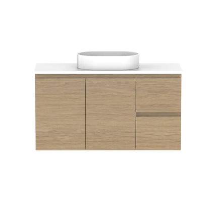 ADP Glacier Lite Ensuite Door and Drawer Twin Vanity with Benchtop 750-1800mm